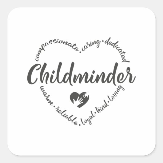 Kinderoppas, babysitter, kinderopvang UK Vierkante Sticker (Voorkant)