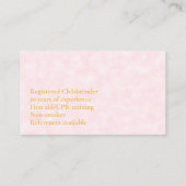 Kinderoppas Schattigee Pinguïn Visitekaartje (Achterkant)