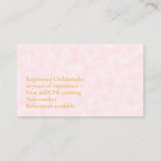 Kinderoppas Schattigee Pinguïn Visitekaartje (Achterkant)