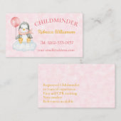 Kinderoppas Schattigee Pinguïn Visitekaartje (Voorkant / Achterkant)