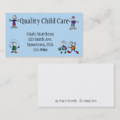 Kinderopvang, babysitten, visitekaartje voor kinde (Voorkant / Achterkant)