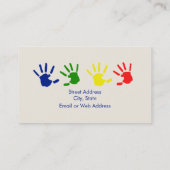 Kinderopvang / Babysitter Handprints Visitekaartje (Achterkant)