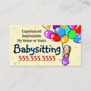 Kinderopvang. Babyzittend. Dagelijkse zorgaanbiedi Visitekaartje
