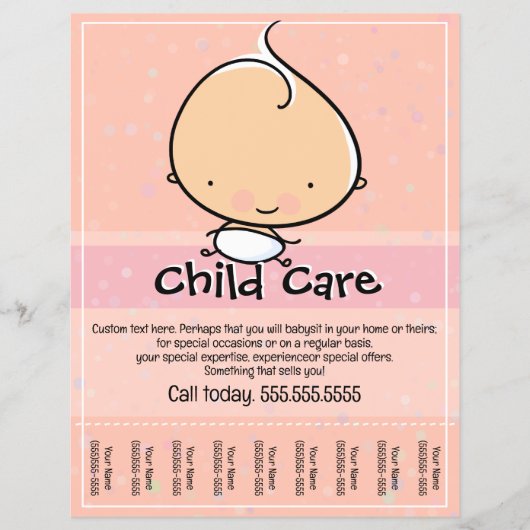 Kinderopvang. Babyzittende theelflyer Flyer (Voorkant)