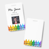 Kinderopvang Basisleraar Foto-ID-badge Badge (Voor- en achterkant)