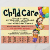 Kinderopvang. Dag zorg. Scheurplaat HORIZONTAAL Flyer (Voorkant)