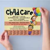 Kinderopvang. Dag zorg. Scheurplaat HORIZONTAAL Flyer (Hand)