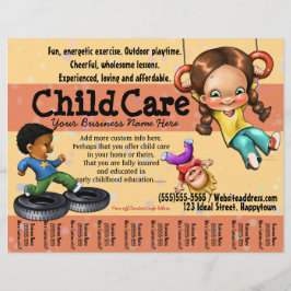 Kinderopvang. Dag zorg.  sjabloon Flyer