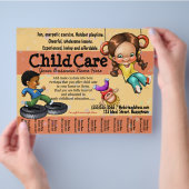 Kinderopvang. Dag zorg.  sjabloon Flyer (Hand)