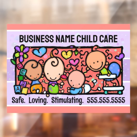 Kinderopvang Day Care Baby shower promotioneel Raamsticker (Vel 2)