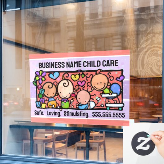 Kinderopvang Day Care Baby shower promotioneel Raamsticker (Cafe Raam)