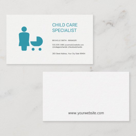 Kinderopvang | Gedragscode | Babysitter Afsprakenkaartje (Voorkant / Achterkant)