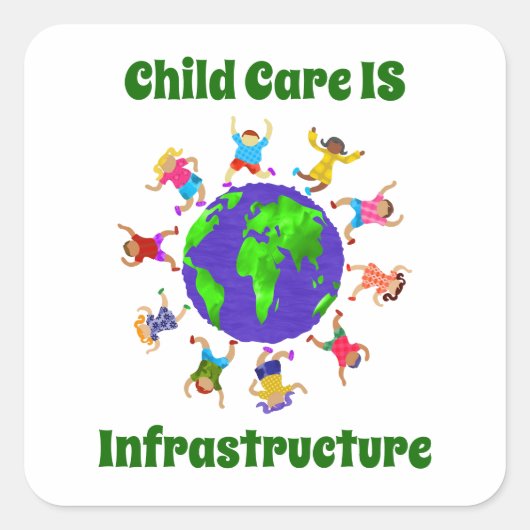 Kinderopvang: infrastructuur vierkante sticker (Voorkant)