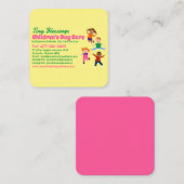 Kinderopvang Kinderopvang Kinderopvang Babysitten Vierkante Visitekaartje (Voorkant / Achterkant)