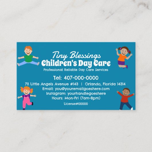 Kinderopvang Kinderopvang Kinderopvang Babysitten Visitekaartje (Voorkant)