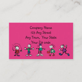 kinderopvang, kinderopvang, leraar of babysitten visitekaartje