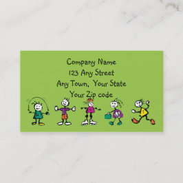 kinderopvang, kinderopvang, leraar of babysitten visitekaartje