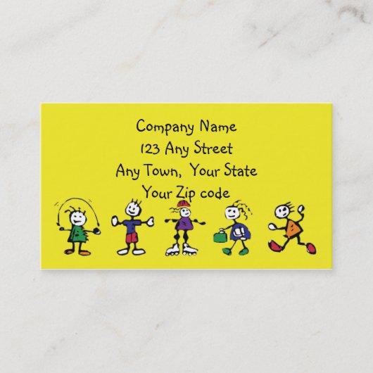 kinderopvang, kinderopvang, leraar of babysitten visitekaartje (Voorkant)