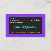 Kinderopvang, kinderopvang, oppasbare Visitekaartj Visitekaartje (Achterkant)