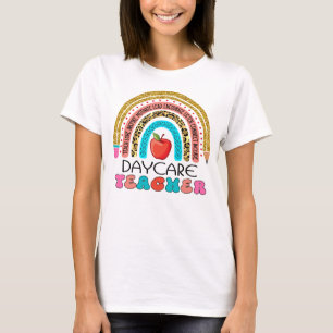 Kinderopvang Leraar Potlood Regenboog Gift T-shirt
