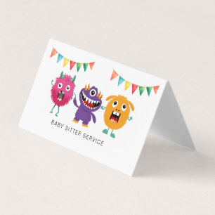 Kinderopvang Nanny Babysitter Kleurig Funky Cool Visitekaartje