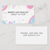 Kinderopvang Nanny Babysitter Kleurrijke Funky Coo Visitekaartje (Voorkant / Achterkant)