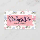 Kinderopvang Nanny Babysitter Stroller Kalligrafie Visitekaartje (Voorkant)