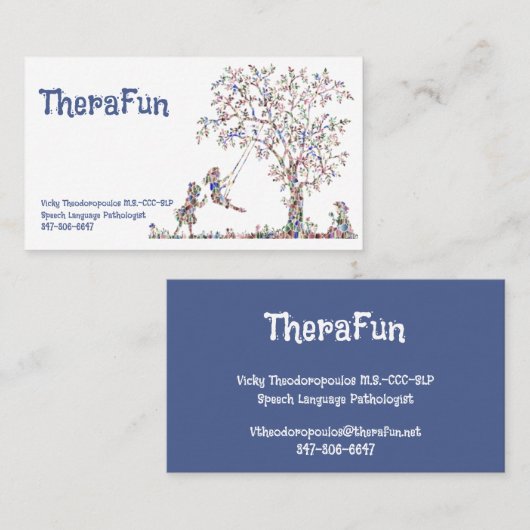 Kinderopvang Natuur - Blauw - Direct 2 Visitekaartje (Voorkant / Achterkant)