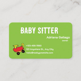 Kinderopvang of babysitter visitekaartje