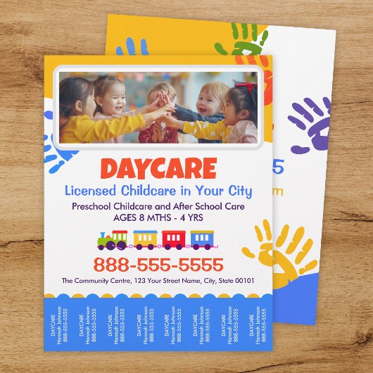 Kinderopvang Sjabloon voor Flyer met Afscheurbare