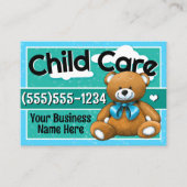 Kinderopvang Teddy Bear Blue Visitekaartje (Voorkant)