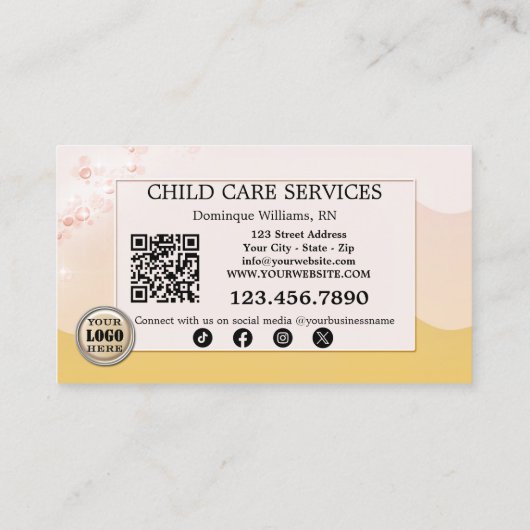 Kinderopvang Verpleegkundige Kinderopvang Foto Visitekaartje (Achterkant)