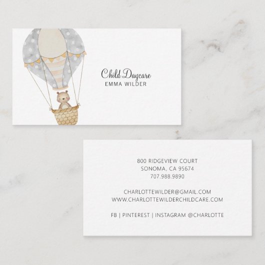 Kinderopvang Visitekaartje (Voorkant / Achterkant)