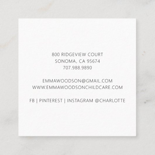 Kinderopvang Visitekaartje Beer overdag (Achterkant)