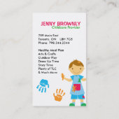 Kinderopvang | Visitekaartjes voor leerkrachten (Achterkant)