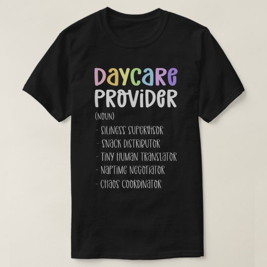 Kinderopvang Waardering. Definitie Dagverzorging T-shirt (Design voorkant)