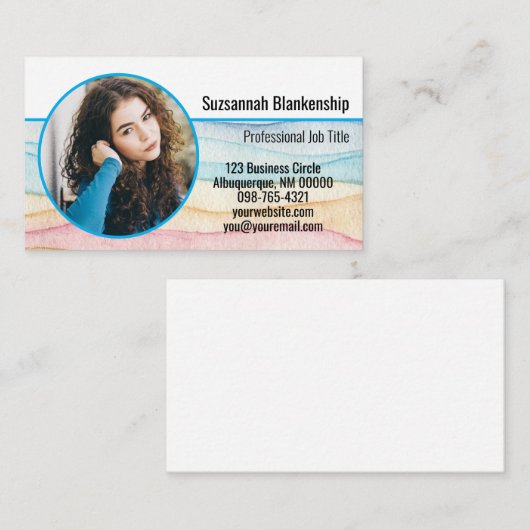 Kinderopvang Waterverf Custom Photo Visitekaartje (Voorkant / Achterkant)