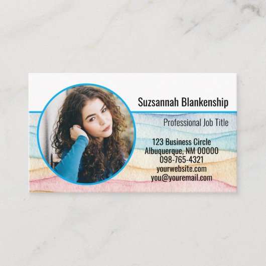 Kinderopvang Waterverf Custom Photo Visitekaartje (Voorkant)