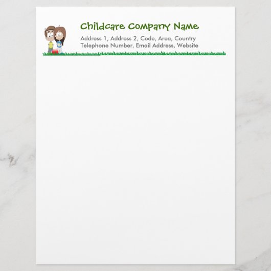 Kinderopvang - zomerkamp - Schoolbriefhoofd Briefhoofd Sjabloon (Voorkant)