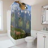 Kinderpaarden herder douchegordijn (In situ)