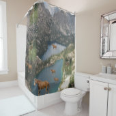 Kinderpaarden herder douchegordijn (In situ)