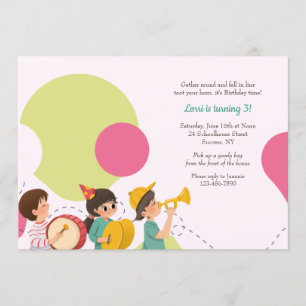 Kinderparade Birthday Party Invitation Kaart