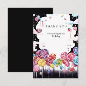 Kinderparadijs Snoepgoedland Verjaardag Bedankkaart (Voorkant / Achterkant)