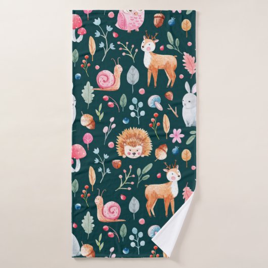 Kinderpatroon in waterverf techniek. badhanddoek (Badhanddoek)