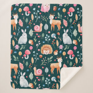 Kinderpatroon in waterverf techniek. sherpa deken