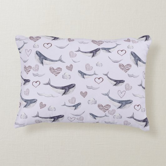 Kinderpatroon met dekzeilvissen, wolken en hart accent kussen (Achterkant)