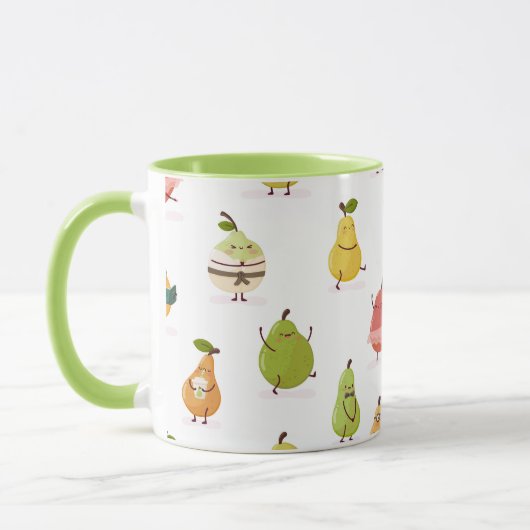 Kinderpatroon van leuke peren mok (Links)