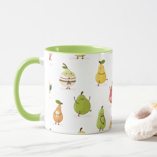 Kinderpatroon van leuke peren mok (Met donut)