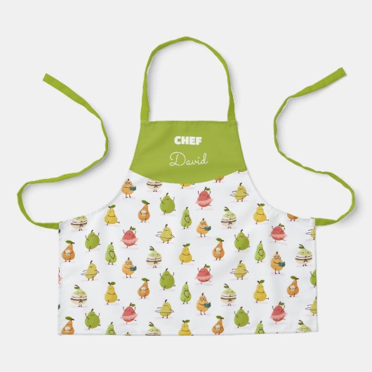 Kinderpatroon van leuke peren schort (Voorkant)