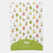 Kinderpatroon van leuke peren theedoek (Verticaal)